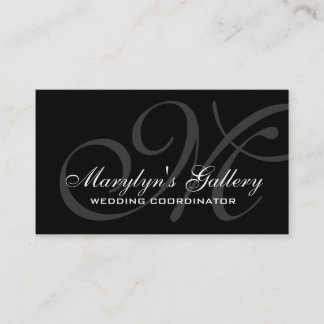 Elegant Monogram Wedding Coordinator Business Card