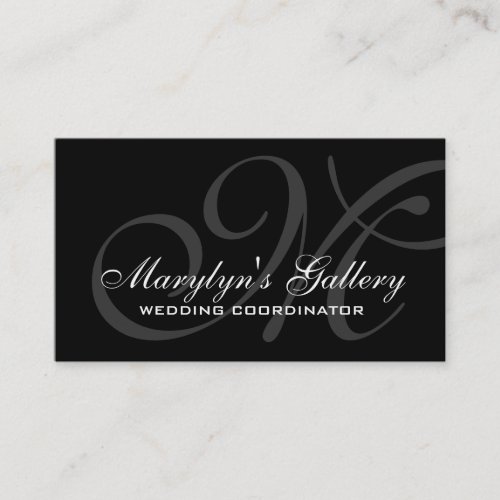 Elegant Monogram Wedding Coordinator Business Card