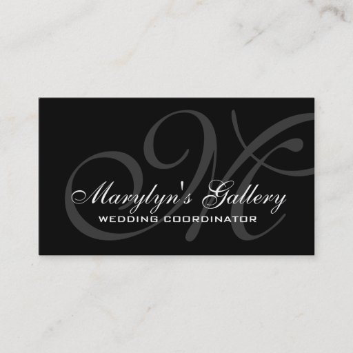 Customizable Elegant Monogram Wedding Coordinator Business Card