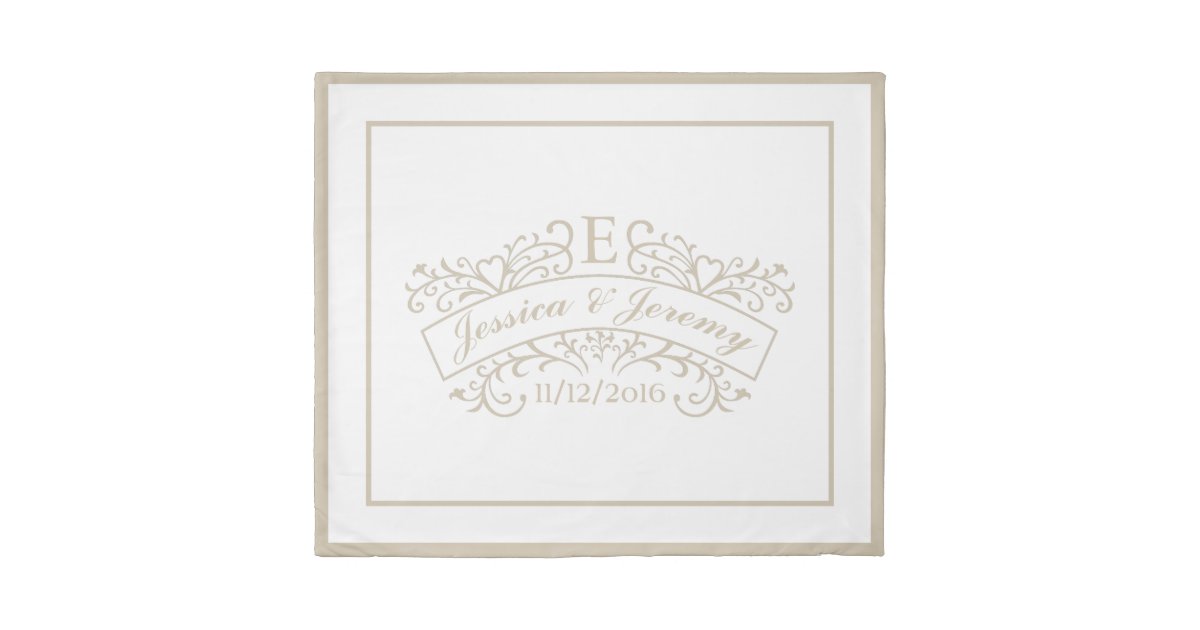 Elegant Monogram Wedding Duvet Cover King Size Zazzle Com