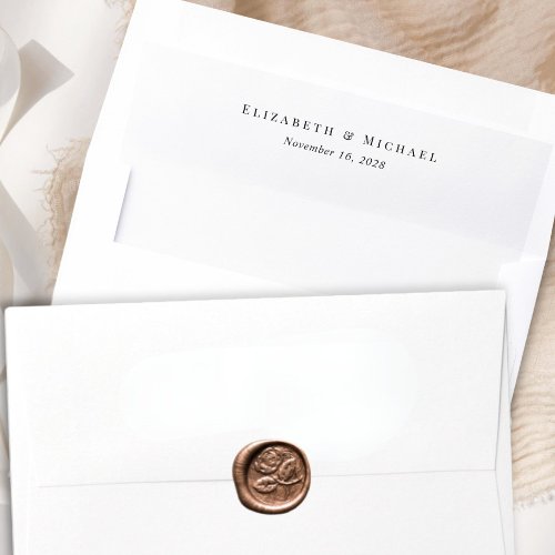 Elegant Monogram Wedding Envelope Liner