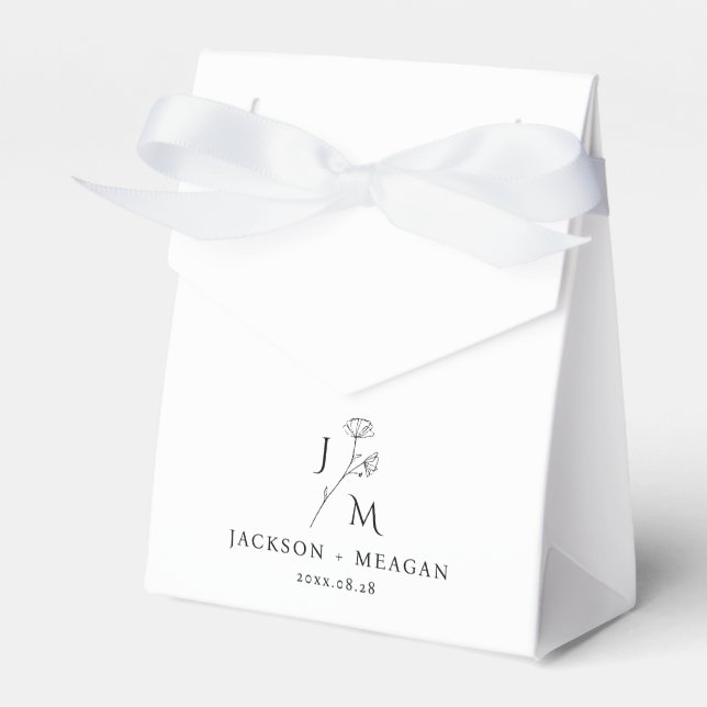 Elegant Monogram Wedding Favor Box (Front Side)