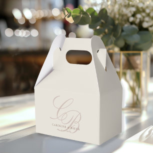 Elegant, Monogram, Wedding  Favor Boxes