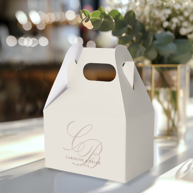 Elegant, Monogram, Wedding  Favor Boxes (Elegant, Monogram, Wedding Favor Boxes with your name and date.)