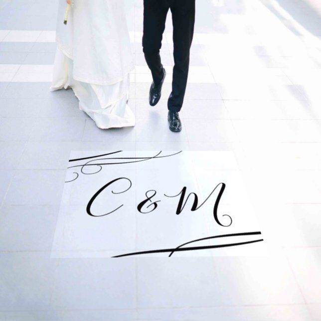 Elegant Monogram Wedding Floor Decals (Wedding)
