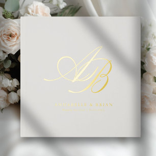 Elegant, Monogram, Wedding  Foil Guest Book