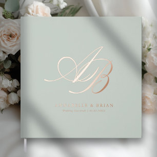 Elegant, Monogram, Wedding Foil Guest Book