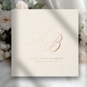 Elegant, Monogram, Wedding  Foil Guest Book