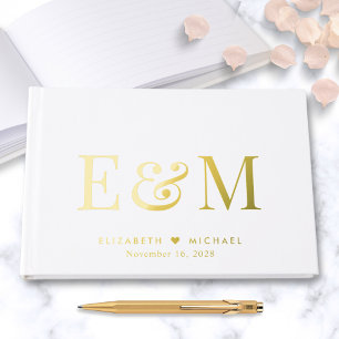 Elegant Monogram Wedding Foil Guest Book