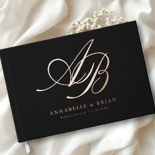 Elegant, Monogram, Wedding Foil Guest Book