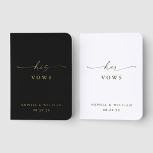 Elegant Monogram Wedding Foil Vow Books