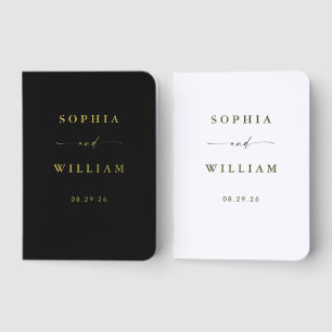 Elegant Monogram Wedding Foil Vow Books