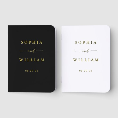 Elegant Monogram Wedding Foil Vow Books