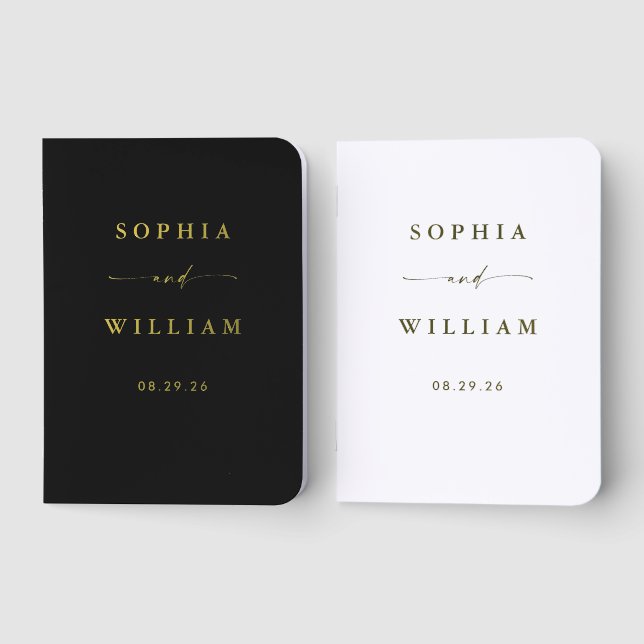 Elegant Monogram Wedding Foil Vow Books (Front)