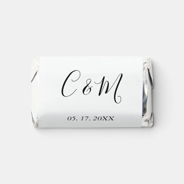 Elegant Monogram Wedding Hershey's Miniatures (Front)