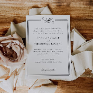 Elegant Monogram Wedding Invitation