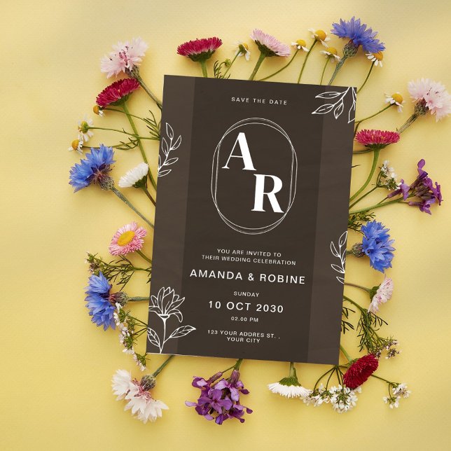 Elegant Monogram Wedding Invitation (Creator Uploaded)