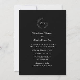 Elegant Monogram Wedding invitation