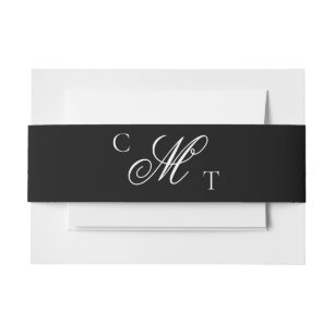 Elegant Monogram Wedding Invitation Belly Band