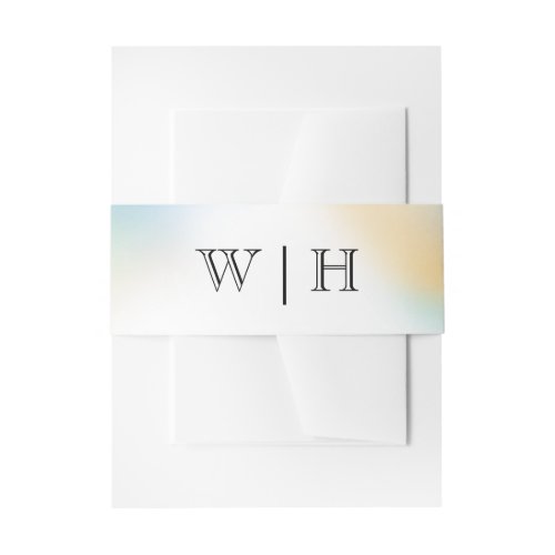 Elegant Monogram Wedding Invitation Belly Band