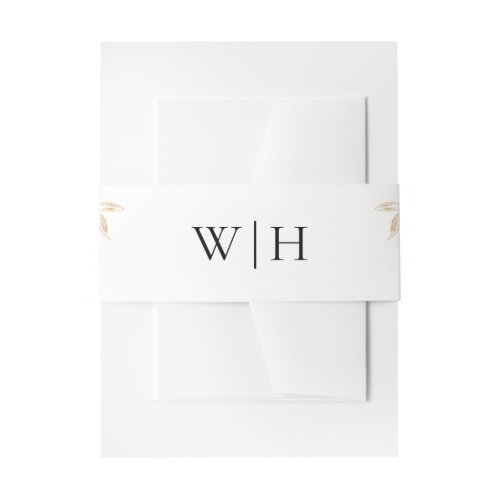 Elegant Monogram Wedding Invitation Belly Band