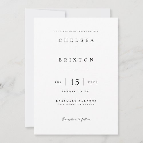 Elegant Monogram Wedding Invitation Template.