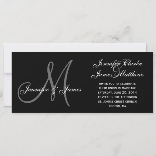 Elegant Monogram Wedding Invitations
