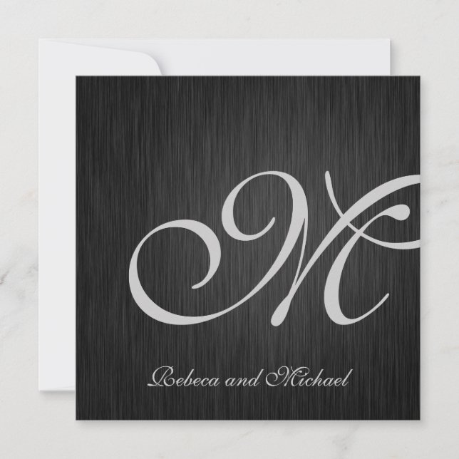 Elegant Monogram Wedding Invites (Front)