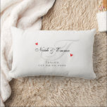 Elegant Monogram Wedding Keepsake Lumbar Pillow<br><div class="desc">Enhance their home decor with our Elegant Monogram Script Wedding Lumbar Pillow. This modern monogram, adorned with an elegant script, makes for a perfect newlywed, wedding, or anniversary gift. Personalize it by adding the couple's names and the new last name, creating a stylish and meaningful addition to their living space....</div>