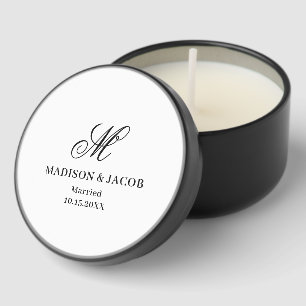 Elegant Monogram Wedding Mini Candle Favors