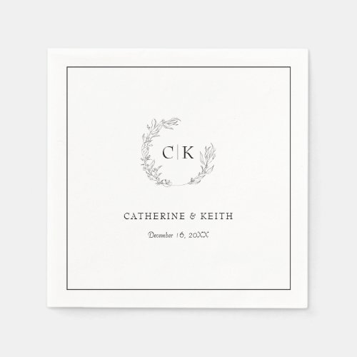 Elegant Monogram Wedding Napkins