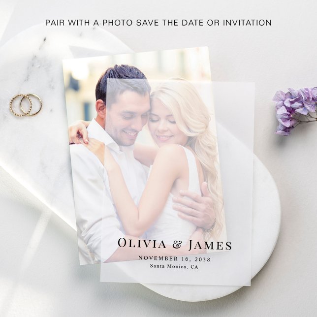 Elegant Monogram Wedding Overlay Vellum Invitations (Elevate your save the dates or wedding invitations with the timeless beauty of vellum overlays)