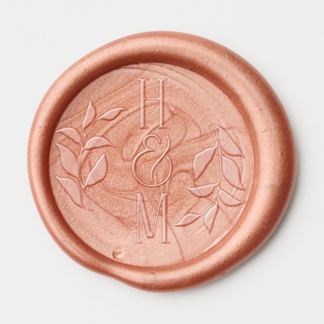 Elegant Monogram Wedding Personalized Wax Seal Sticker (Front)