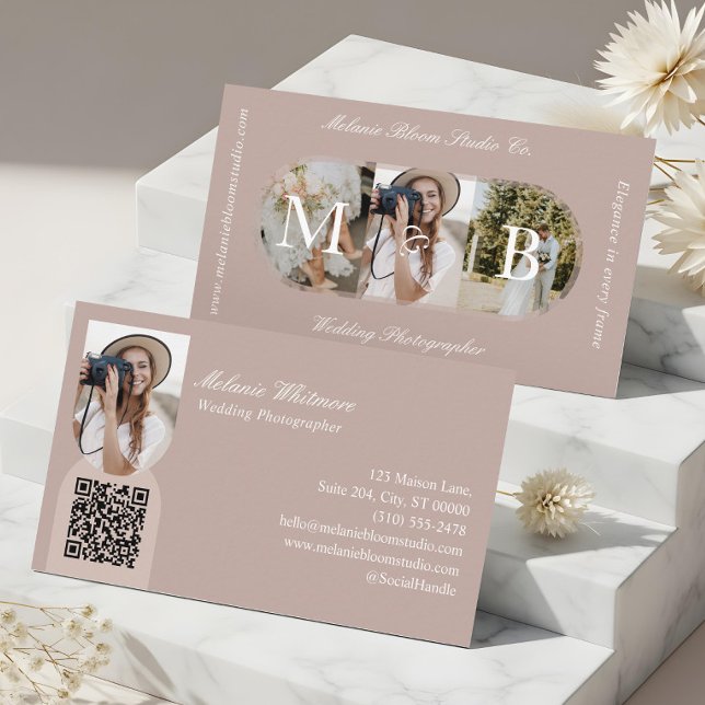 Elegant Monogram Wedding Photographer Arch Photos Business Card (Elegant Monogram Wedding Photographer Arch Photos Business Card)