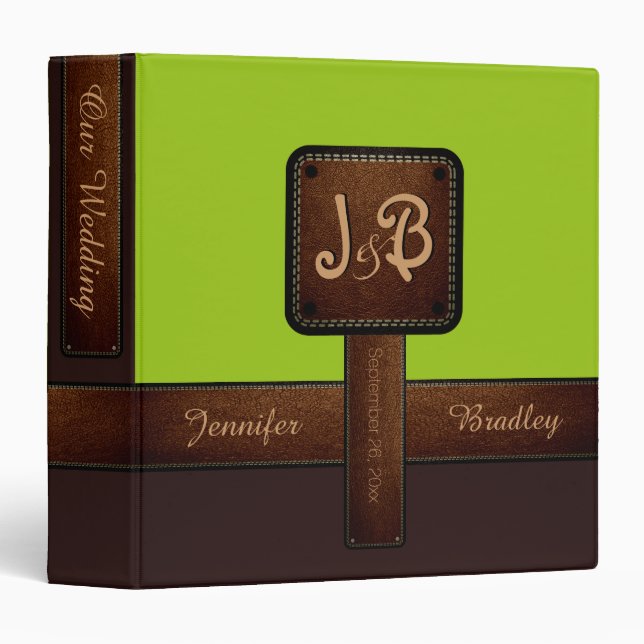 Elegant Monogram Wedding Planner #4 Binder (Front/Spine)