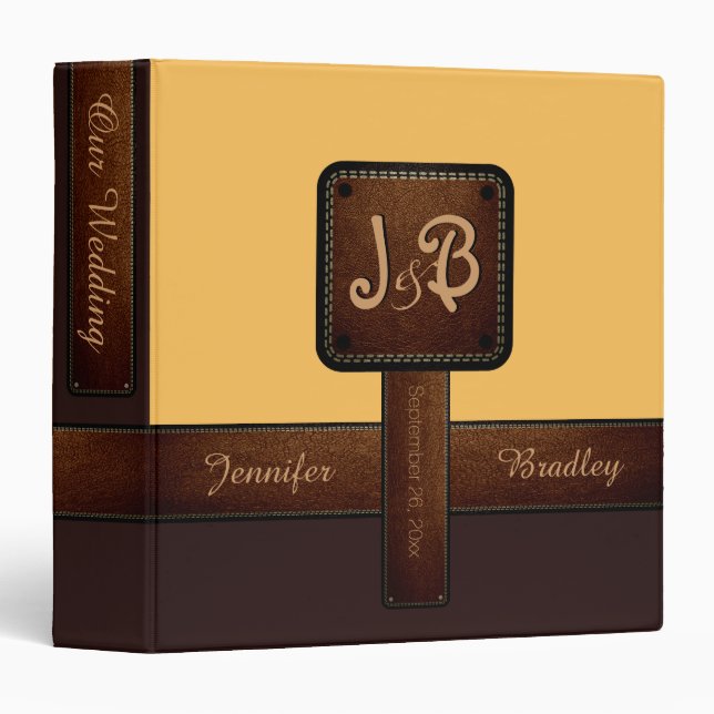 Elegant Monogram Wedding Planner #5 Binder (Front/Spine)