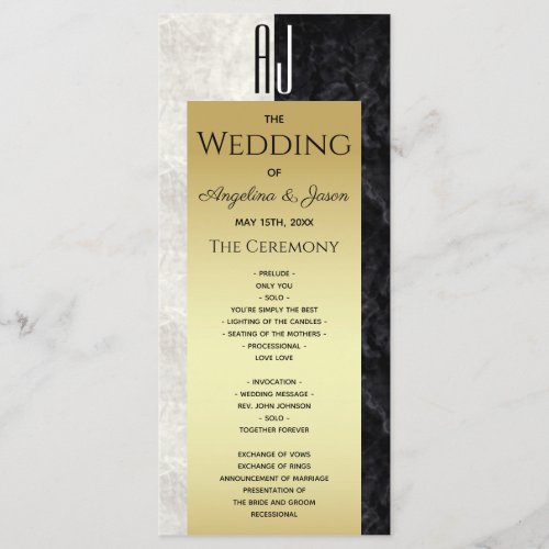 Elegant Monogram Wedding Program