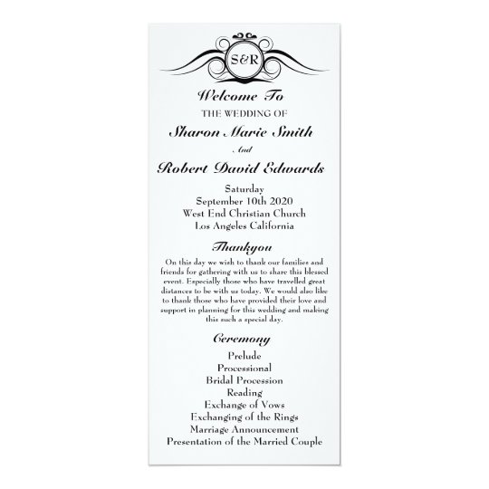 Elegant Monogram Wedding Program | Zazzle.com