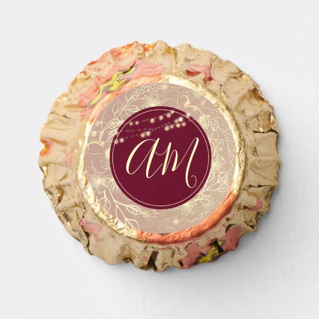 Elegant Monogram Wedding Reese's Peanut Butter Cups (Front)