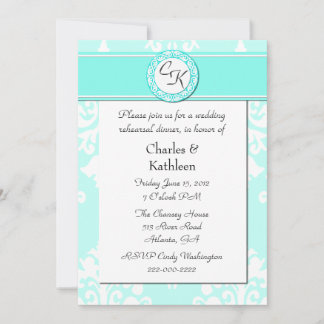 Elegant Monogram Wedding Rehearsal Invitation