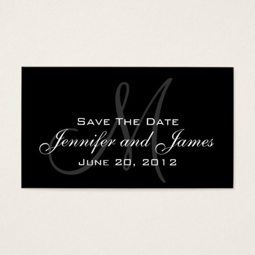Elegant Monogram Wedding Reminder Website Card Business Card