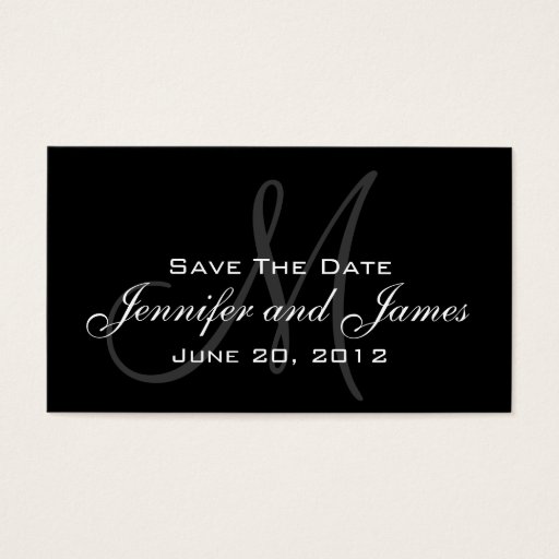 Customizable Elegant Monogram Wedding Reminder Website Card Business Card