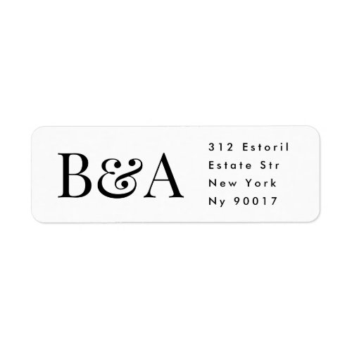 elegant monogram wedding return address label