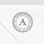 Elegant Monogram Wedding Return Address Round Rubber Stamp<br><div class="desc">Custom designed circular return address wood art stamp featuring elegant and classic personalized monogram design. Personalize this beautiful stamp today to give your regular mails a touch of style!</div>