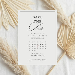 Elegant Monogram Wedding Save The Date Card