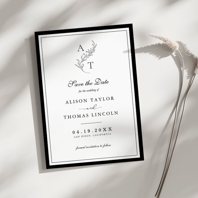 Elegant Monogram Wedding Save The Date Card (Creator Uploaded)