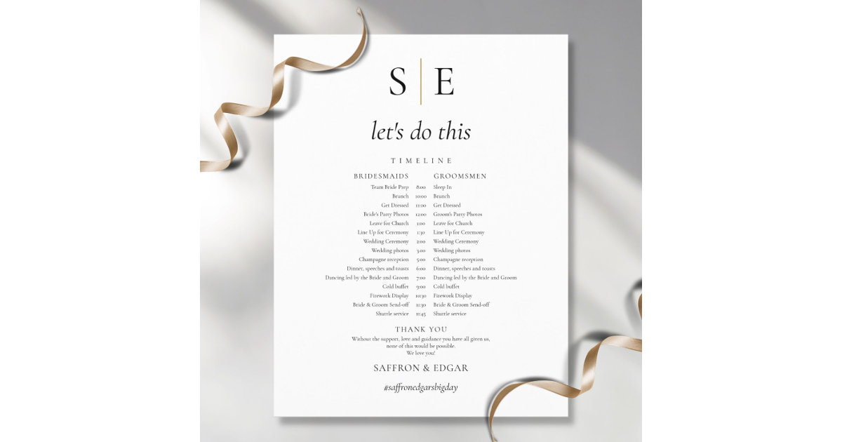 Wedding Timeline - Monogram