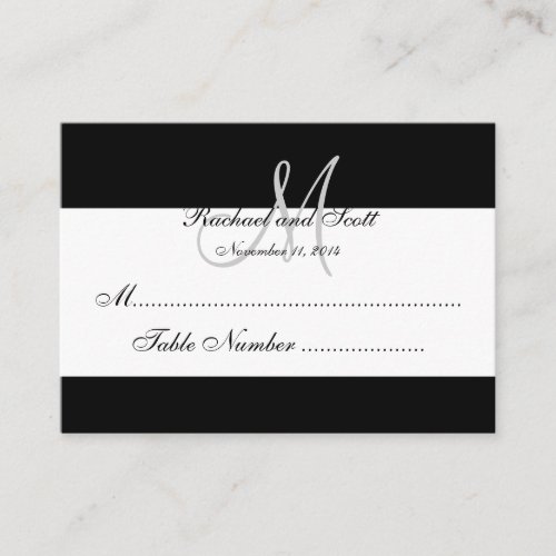 Elegant Monogram Wedding Seating Cards Business Card Template
