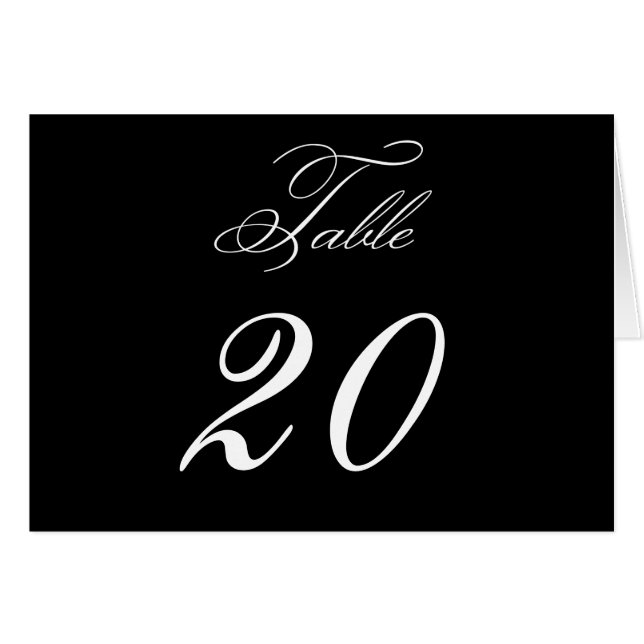 Elegant Monogram Wedding Table Number Card (Front Horizontal)