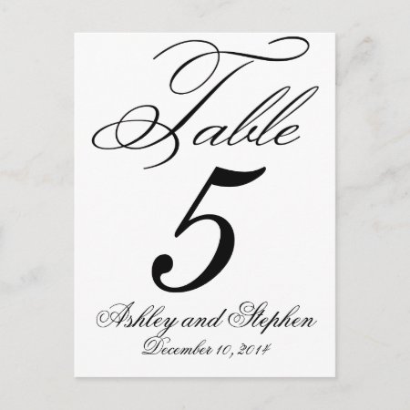 Elegant Monogram Wedding Table Number Cards